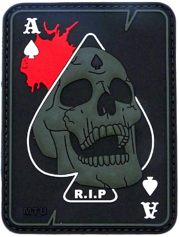 Ace of Spades Dead Card Gothic Skull Patch [“Hook Brand” Fastener - 3D PVC Rubber- YS3 ]
