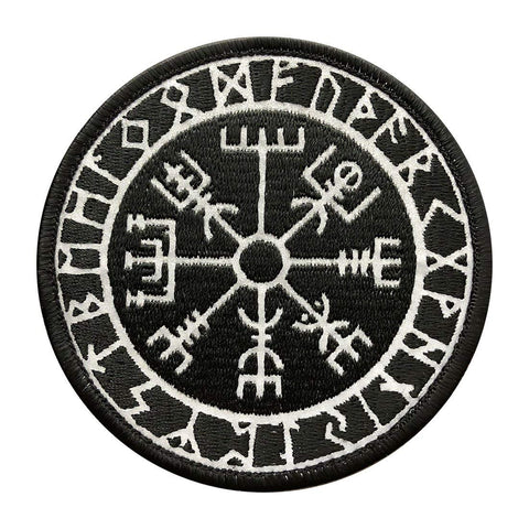 Reflective Viking Odin Compass Vegvisir Patch (Iron on Sew on -REF1)