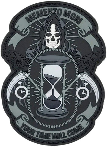 Memento Mori Your Time Will Come Patch [3D-PVC Rubber -“Hook Brand” Fastener -MM8]
