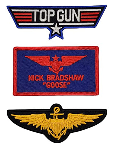 Goose Nick Bradshaw Firefighter Patch [3PC Bundle - Iron on Sew on -NVY]