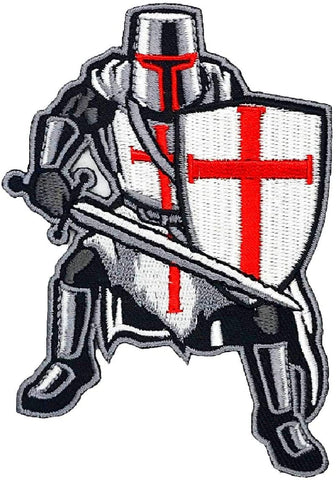 Templar Knight Crusader Christian Embroidered Patch [Iron on sew on - 4.0 X 3.0 inch -TP5]