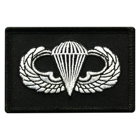 Jump Wings Paratrooper Patch (Embroidered Hook) Black
