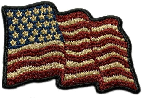 Waving Distressed USA American Flag Patch [2.75 X 2.0 inch- Iron on sew on -WF8]