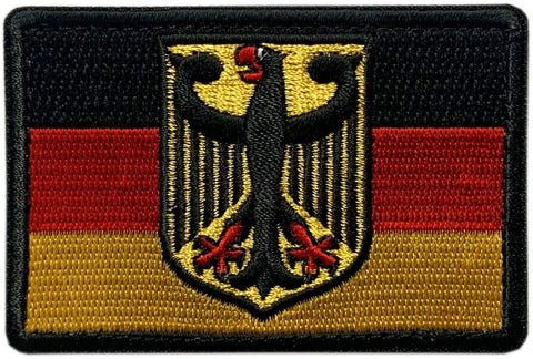 Germany Flag Eagle Embroidered Patch ["Hook Brand" Fastener - 3.0 X 2.0 inch - GP1]