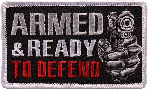 Armed & Ready to Defend 2nd Amendment Patch [Iron on Sew on -AP1]