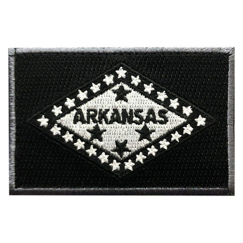 Arkansas State Flag Patch (Embroidered Hook) (Black)