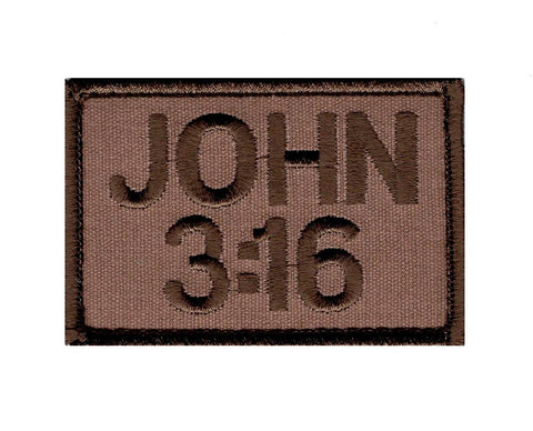 John 3:16 Patch (Embroidered Hook) (Brown)