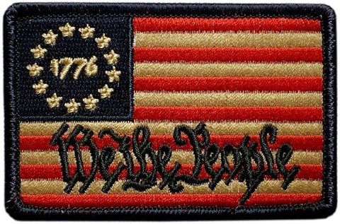 We The People Betsy Ross 1776 Flag Patch ["Hook Brand" Fastener -3.0 X 2.0 - WP9]
