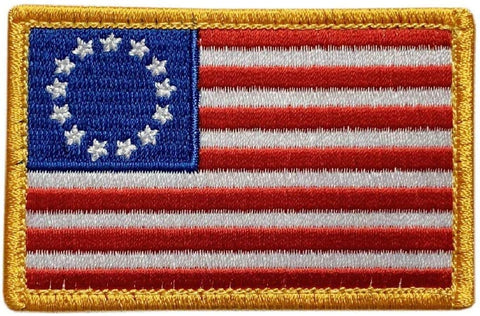 Betsy Ross USA American Flag Patch [Iron on Sew on - 3.0 X 2.0 BS-5]