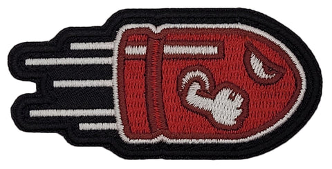 Angry Flying Bullet Embroidered Patch (3.0 X 1.5 Hook Backing -PA1)