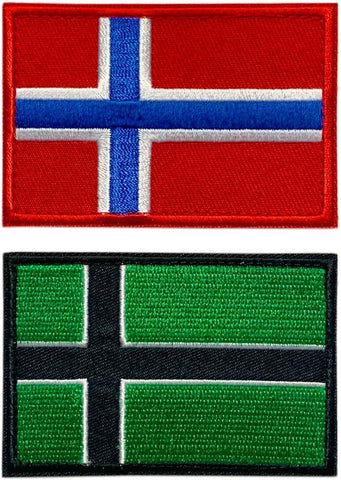 Vinland Flag Type O Negative Norway Flag Patch [2PC Bundle -"Hook" Fastener -VFP-1,NF3]