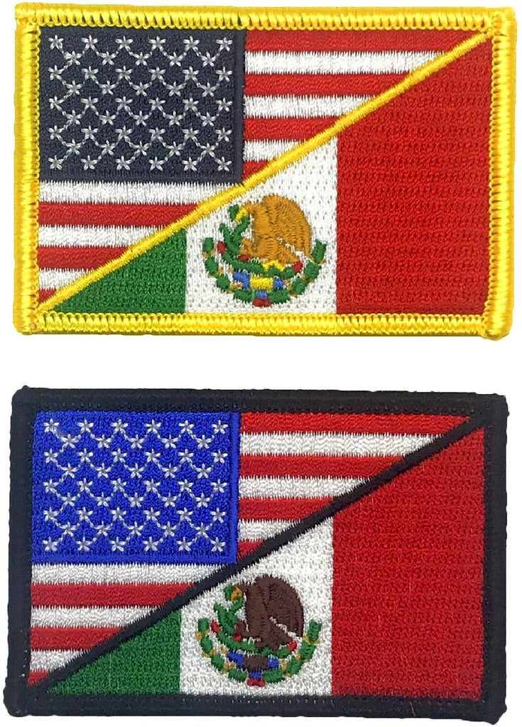 USA Flag Mexico Flag Patch [2PC Bundle -Iron on Sew on - 3.0 X 2.0