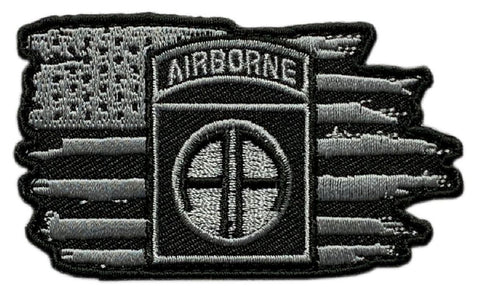 82nd Airborne Tattered USA Flag Patch [“Hook® brand” Fastener - TA-2]