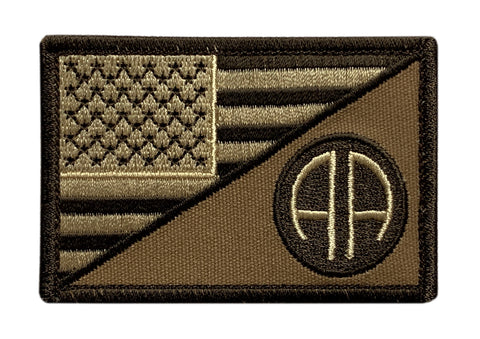 82nd Airborne USA Flag Tactical Patch [“Hook Brand” Fastener - 3.0 X 2.0 AT-5]