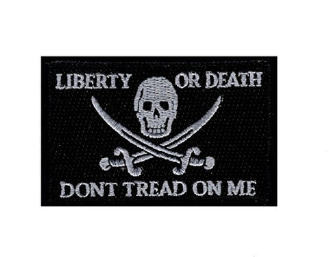 Liberty Or Death Jolly Roger Calico Jack Hook Patch