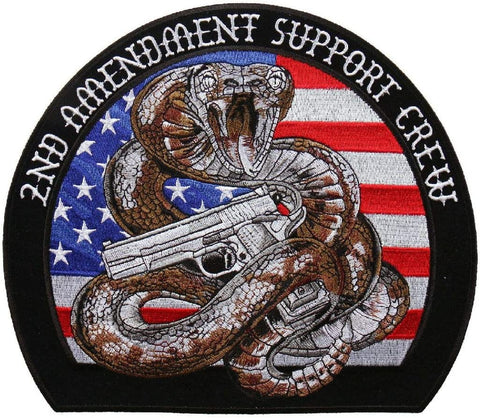 2nd Amendment Rattler Support Crew Patch [4.0 X 3.5 inch -Iron on Sew on -PR8]