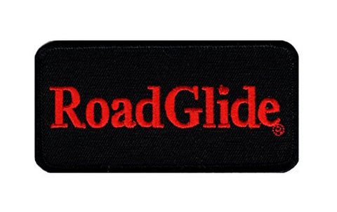 Road Glide Embroidered Iron on sew on MC Biker Patch (4.0 inch-Red/Blk)
