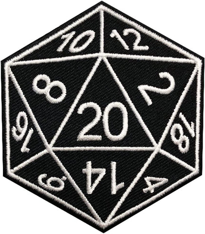 D&D Dice Embroidered Iron on Sew on Patch