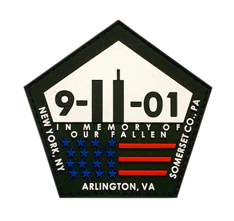 911 in Memory Fallen Tactical Patch (PVC Rubber-“Hook Brand” Fastener -N8)