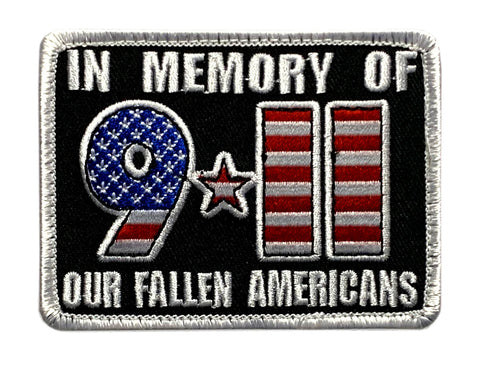 in Memory of 911 Our Fallen Americans Patch [3.5 X 2.5 “Hook Brand” M9]