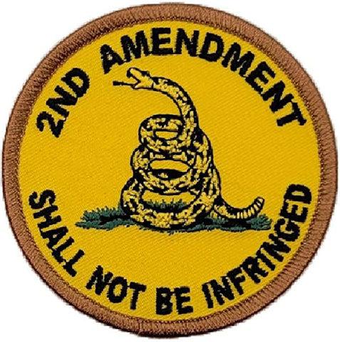 2nd Amendment Shall Not Be Infringed Gadsden Patch [Iron on Sew on - 3.0 X 3.0]