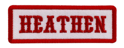 Miltacusa Heathen Red White Embroidered Patch (Iron on Sew on 3.0 X 1.0 Inch HP4)