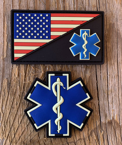 Medic Glow In The Dark 2pc PVC Patches Hook brand fastener