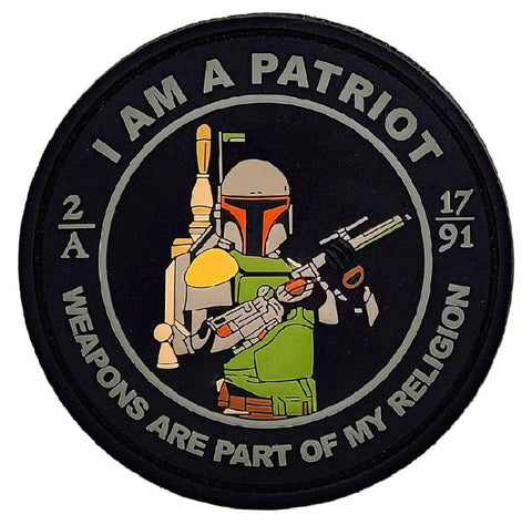 I Am A Patriot Weapons are A Part of My Religion Patch [3D-PVC Rubber -“Hook Brand” Fastener -PT11]