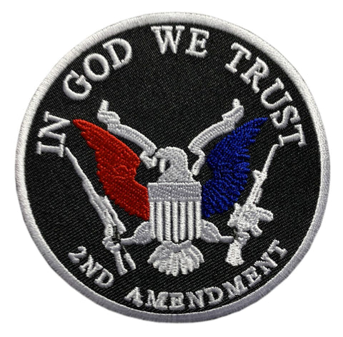 in God We Trust 2nd Amendment Patch [3.5 inch - Iron on Sew on -ZL7]
