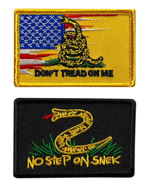 No Step On Snek Funny Snake Don't Tread On Me Patch (Embroidered Hook)