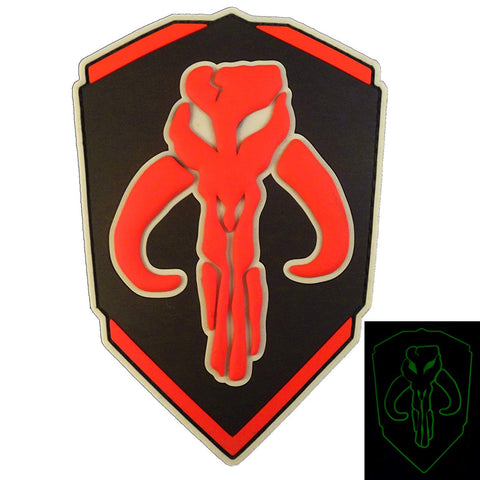 Mandalorian Bounty Hunter Boba Fett Patch (3D PVC -Glow Dark-3.0 X 2.0- BN2)