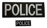 Hook Reflective Police Back Panel and Tag Patch (2PC Bundle -11.0 X 4.0,Tag 4.0 x 1.5)