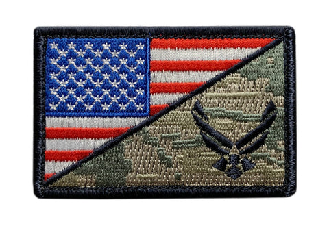 USA Flag Air Force Tactical Patch (Hook Fastener - UA2)