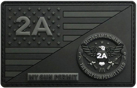 MY Gun Permit 2A 2nd Amendment 1791 Patch [3.0 X 2.0 inch -PVC Rubber- MG11]