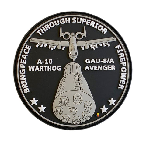 Miltacusa Air Force A-10 Warthog Peace Through Superior Firepower Patch [PVC Rubber-W7]