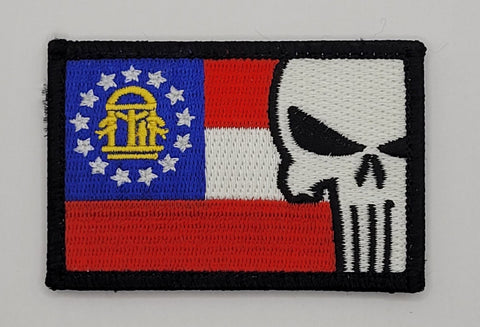 Tactical Skull Flag Patch(Embroidered Hook Fastener)