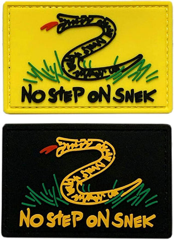 No Step on Snek Patch [2PC Bundle - 3D-PVC Rubber -“Hook” Fastener -SPV1,2]