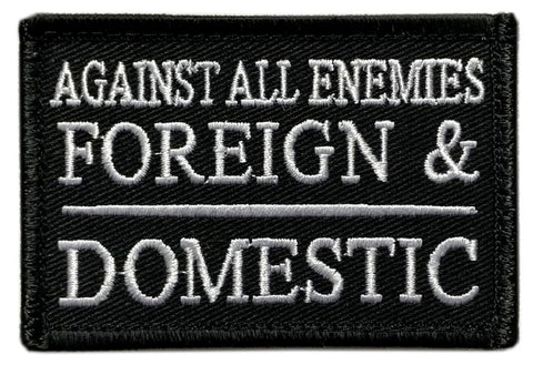 Against All Enemies Foreign Domestic Patch [“Hook Brand” Fastener-P51]