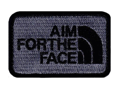 Aim for the Face Patch (Embroidered Hook) (Grey)