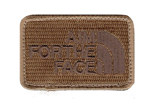 Aim For the Face Patch (Embroidered Hook) (Tan)