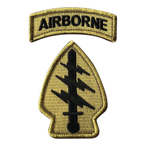 Special Forces Airborne Tab Tactical 2pc Patch Bundle