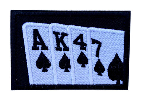 Miltacusa AK47 Playing Cards Tactical Patch (Hook Fastener -3.0 X 2.0 -CP7)