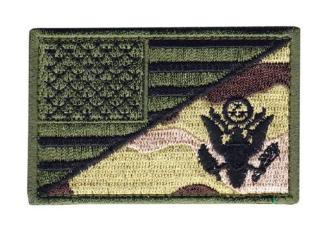 American Flag / Army Eagle Patch (Embroidered Hook) (Camo)