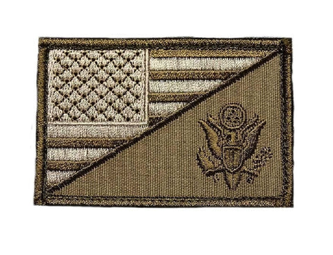 American Flag / Army Eagle Patch (Embroidered Hook) (Green)