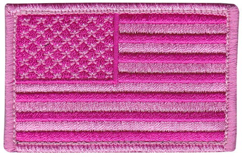 Pink American Flag Patch (Embroidered Hook)