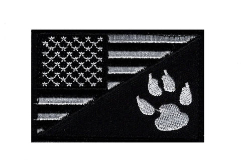 American Flag Tracker Paw Scout Emblem Patch (Embroidered Hook)