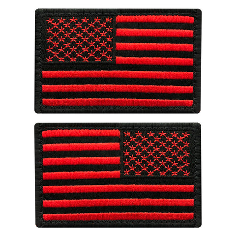American Flag Patch Bundle Red Black