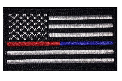 American Flag Thing Blue and Red Line Patch (Embroidered Hook)