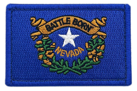 Nevada State Battle Born Patch [3.0 X 2.0 inch- Hook Fastener Backing -NV6]