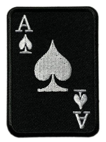 Ace of Spades Death Card Patch [“Hook Brand” Fastener-3.0 X 2.0 inch -SA12]